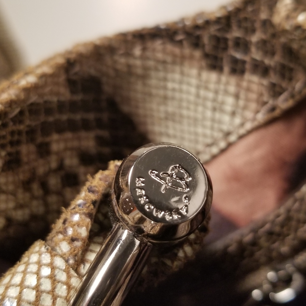 B Makowsky Python Printed Lthr Satchel - image 4